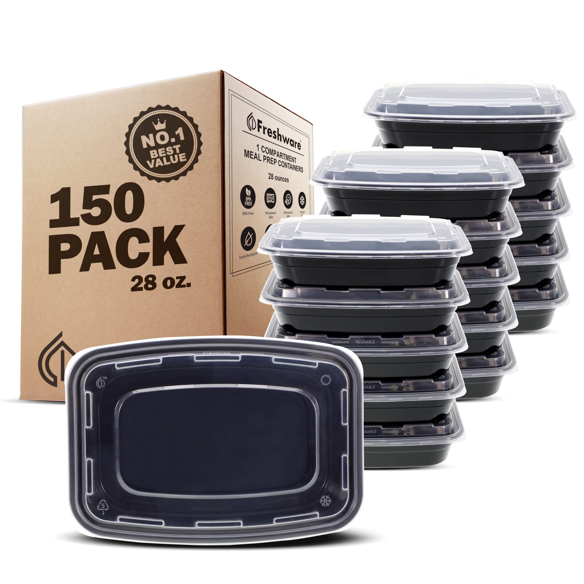 Meal Prep Container 828 Ml – Wiederverwendbare Box Mit Deckel, Mikrowellen-, Gefrier- Und Spülmaschinenfest