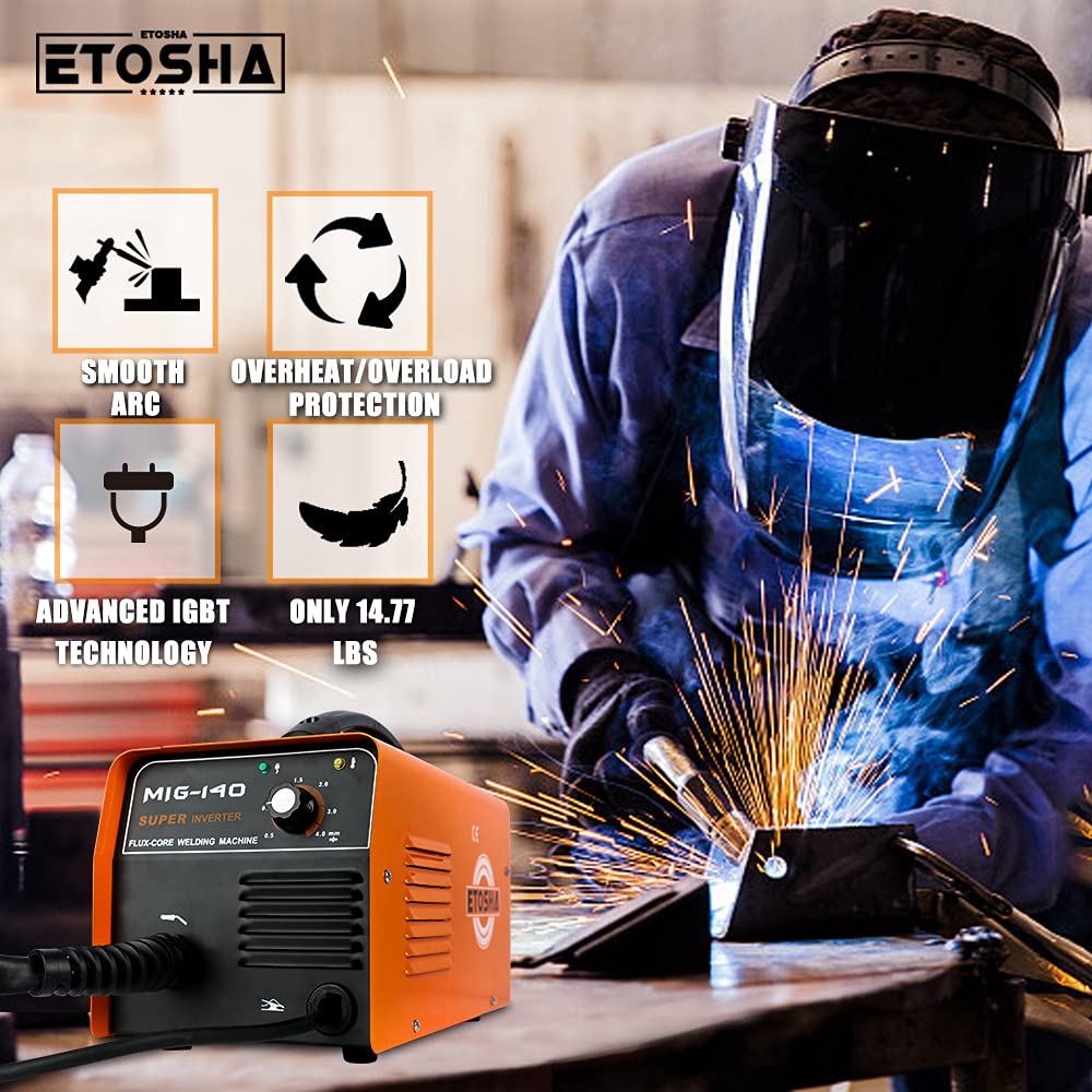 Buy ETOSHA Mig 140 welder Flux Core Wire Automatic Feed Welding Machine