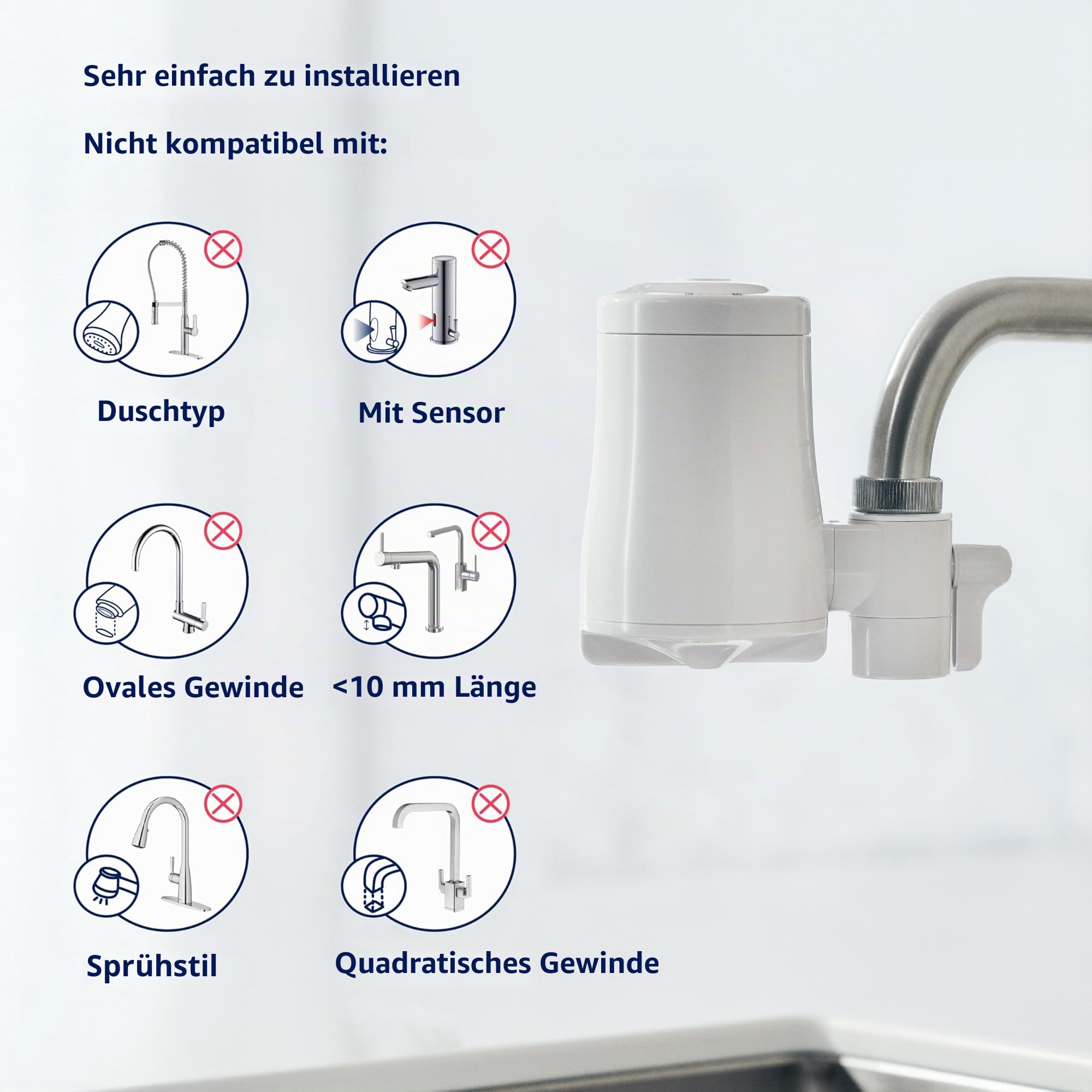 Tappwater EcoPro - Leitungswasserfilter, 5-stufiges Wasserfiltersystem mit Nanotechnologie, filtert über 100 Schadstoffe, darunter Chlor, Kalk und schlechten Geschmack.
