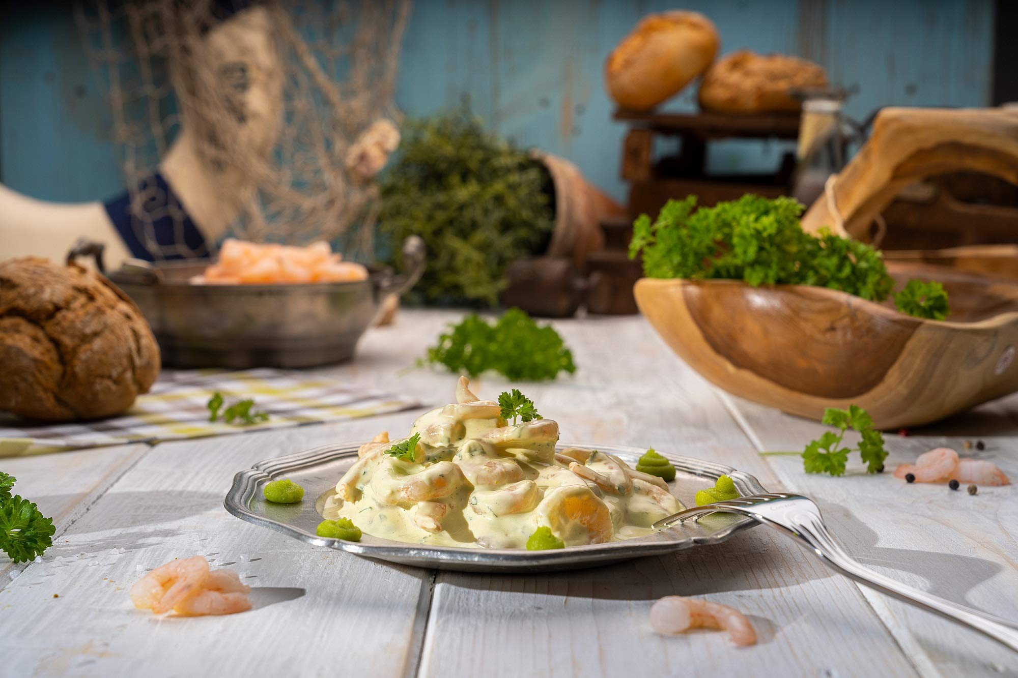 Klaassen Wasabi-Garnelensalat, in Handarbeit hergestellt, mit scharfem Wasabi und frischer Petersilie, 250g