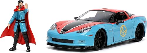 Miniatura 10 de Jada Toys Marvel Doctor Strange 1:24 2006 Chevy Corvette Z06 - Auto fundido a presión con figura de Dr. Strange de 2.75 pulgadas, juguetes para