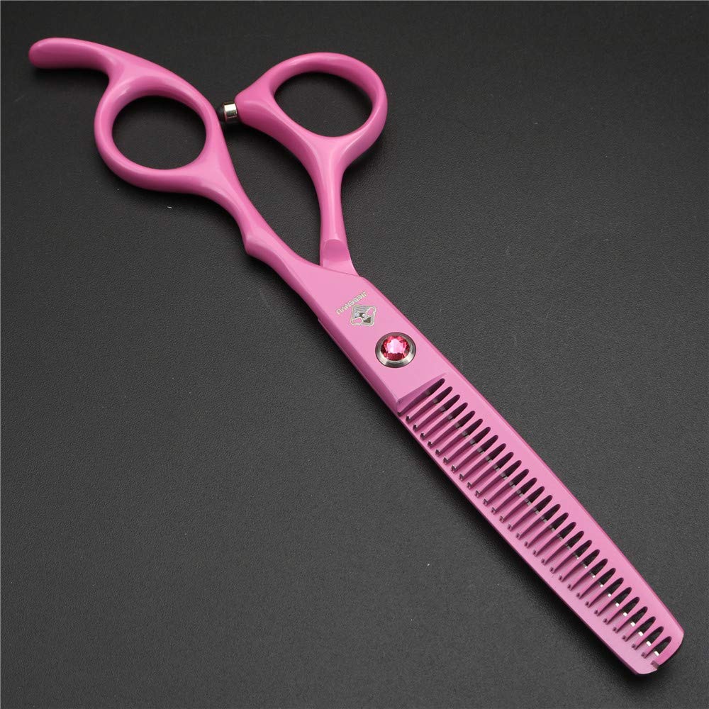 JIESENYU Tijeras de peluquería profesional de alta gama de 6 pulgadas, acero 440C, color rosa (juego de 3)