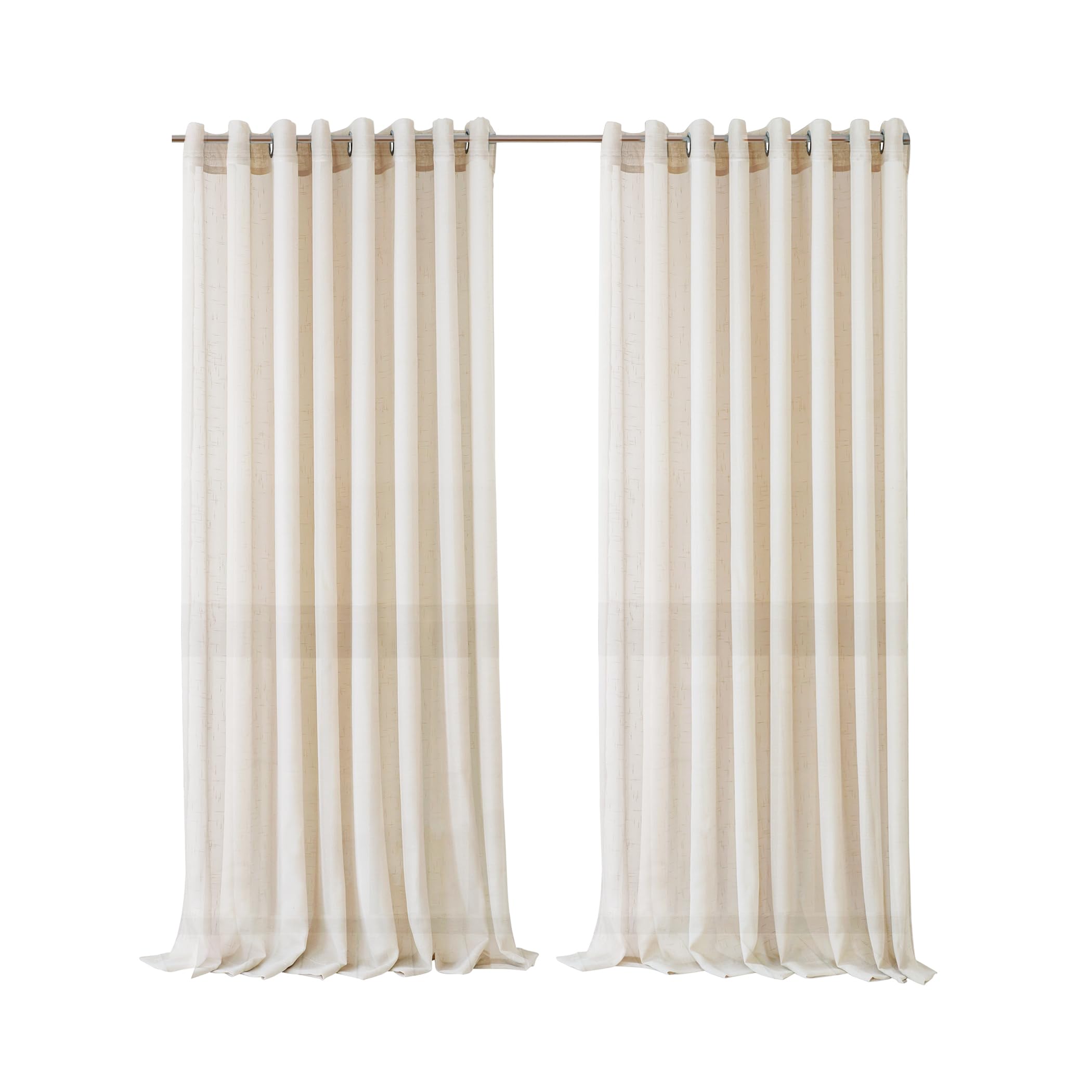 Elrene Home Fashions Carmen Extra Wide Indoor/Outdoor Sheer Grommet Window Curtain Panel, 114"x108" (1, Ivory