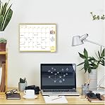 Golden Calendrier mensuel d'effacement wall-40x30cm Cadre en aluminium portable,Calendrier magnétique panneau blanc,Wall Planner à sec tableau pour bureau, cuisine, école, maison-GG-CA