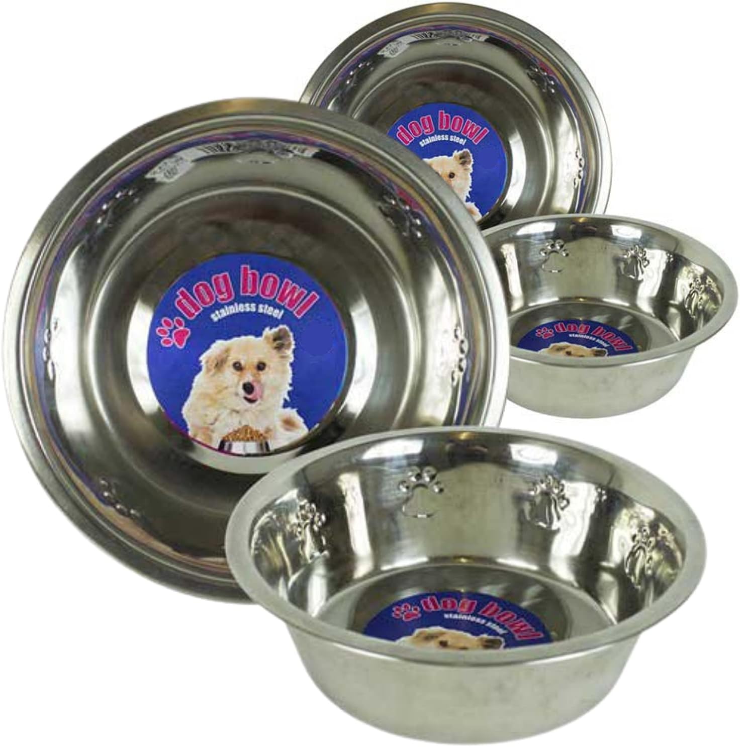 2x Stainless Steel Dog Bowls, Dog Feeding Bowls, Dog Plate Bowls , Medium And Large Pet Feeder