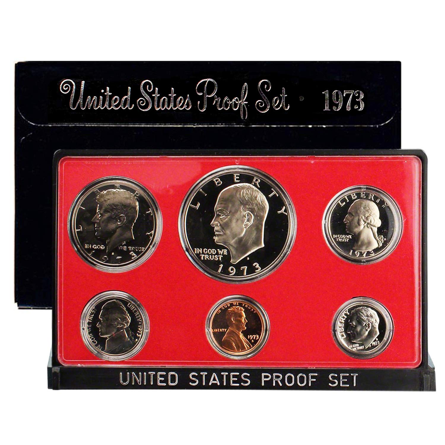 USA 1973 6 Six Coin Proof Set - Comes in Original United States Mint Packaging - Durable Case