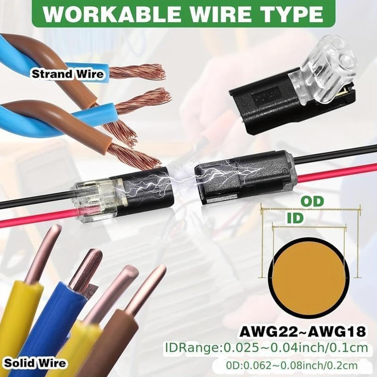 100 Pcs Double Wire Plug in Connector with Locking Buckle, Quick-Clip Fasteners Multi-Purpose Snap-On Blocks for Strip Lights DIY Crafting, Low-Voltage Decor & Model Kits 2 Pin - 3