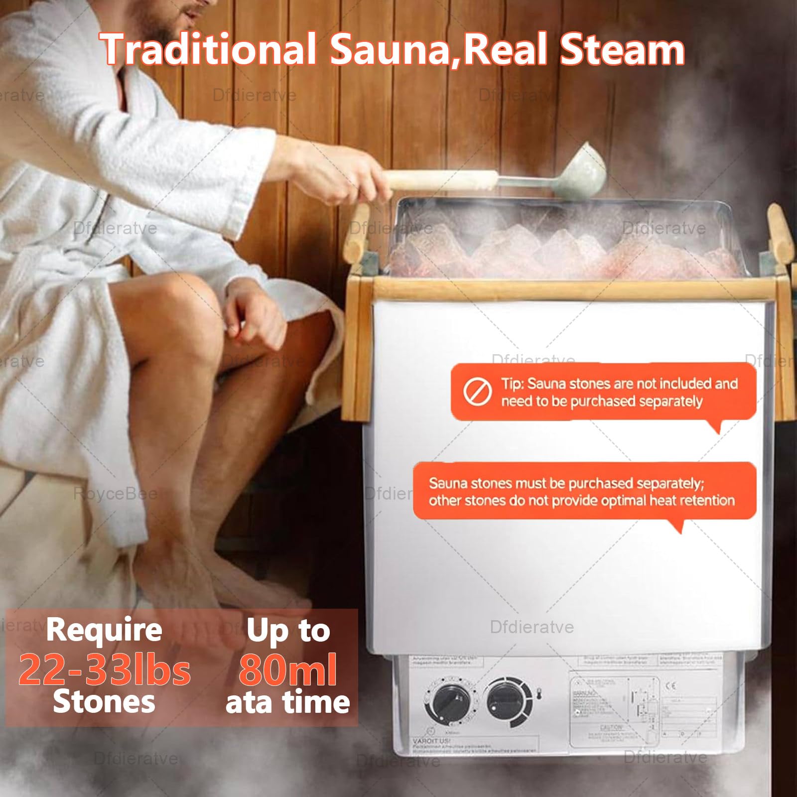 Stufa Sauna elettrica, per cabine 2-9m² 6.0KW