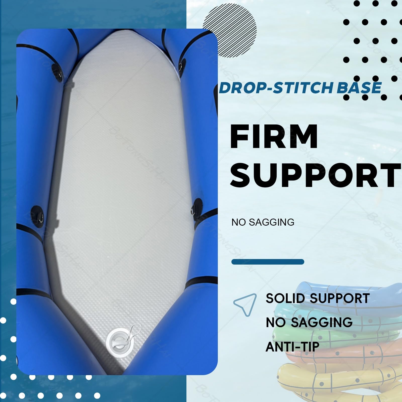 Packraft Kajak Aufblasbar - Ultraleichtes Kanu Aus PVC, Kompakt Faltbar Für Rucksack Und Fahrrad, Ideal Für Fliegenfischen Und Bicycle Drifting