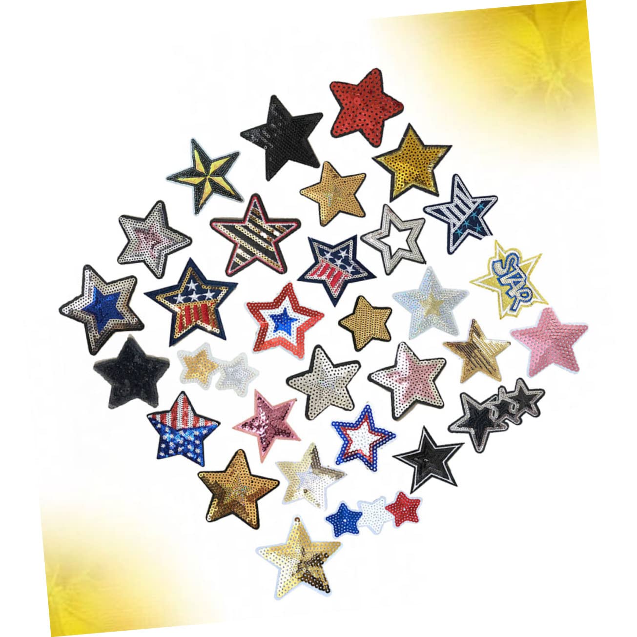 Lurrose 62pezzi Toppe Termoadesive Forma Di Stella Di Patches Con Applicazione Adesiva Per Jeans Giacche Borse e Progetti Di Fai Te Decorazioni Paillettes Per Abbigliamento e Artigianato