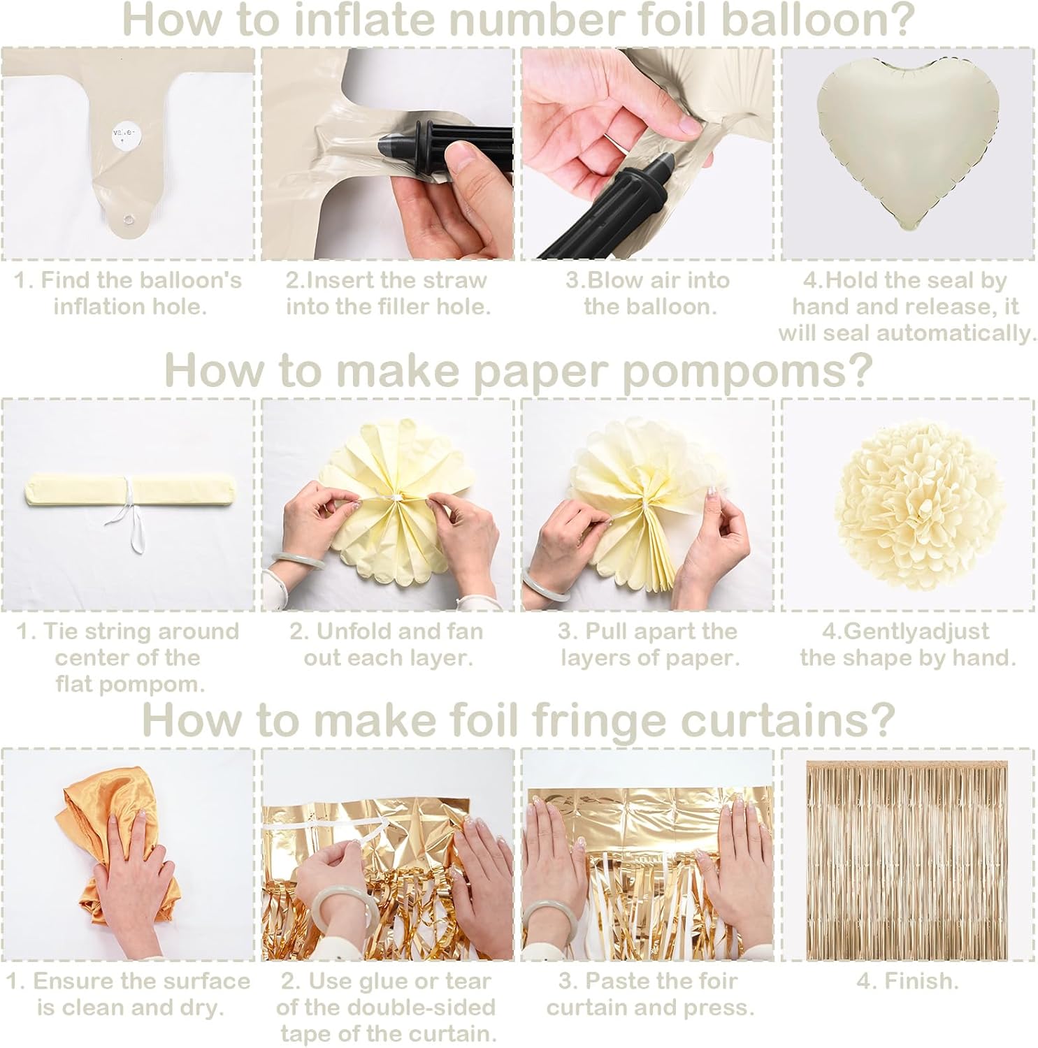 Beige 16th Birthday Decorations Girls Boys Cream Number 16 Balloon Nude Gold Happy Birthday Banner Fringe Curtain Paper Pom Poms Blush White Sand Champagne Star Foil Balloons Neutral Boho Party Decor