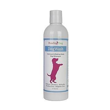 PeachyDog Dogwash Natural Oatmeal Pet Shampoo Effectively Soothes Irritations, Moisturizes and Heals Skin, Repairs Damaged Hair, Neutralizes Odors and Freshens
