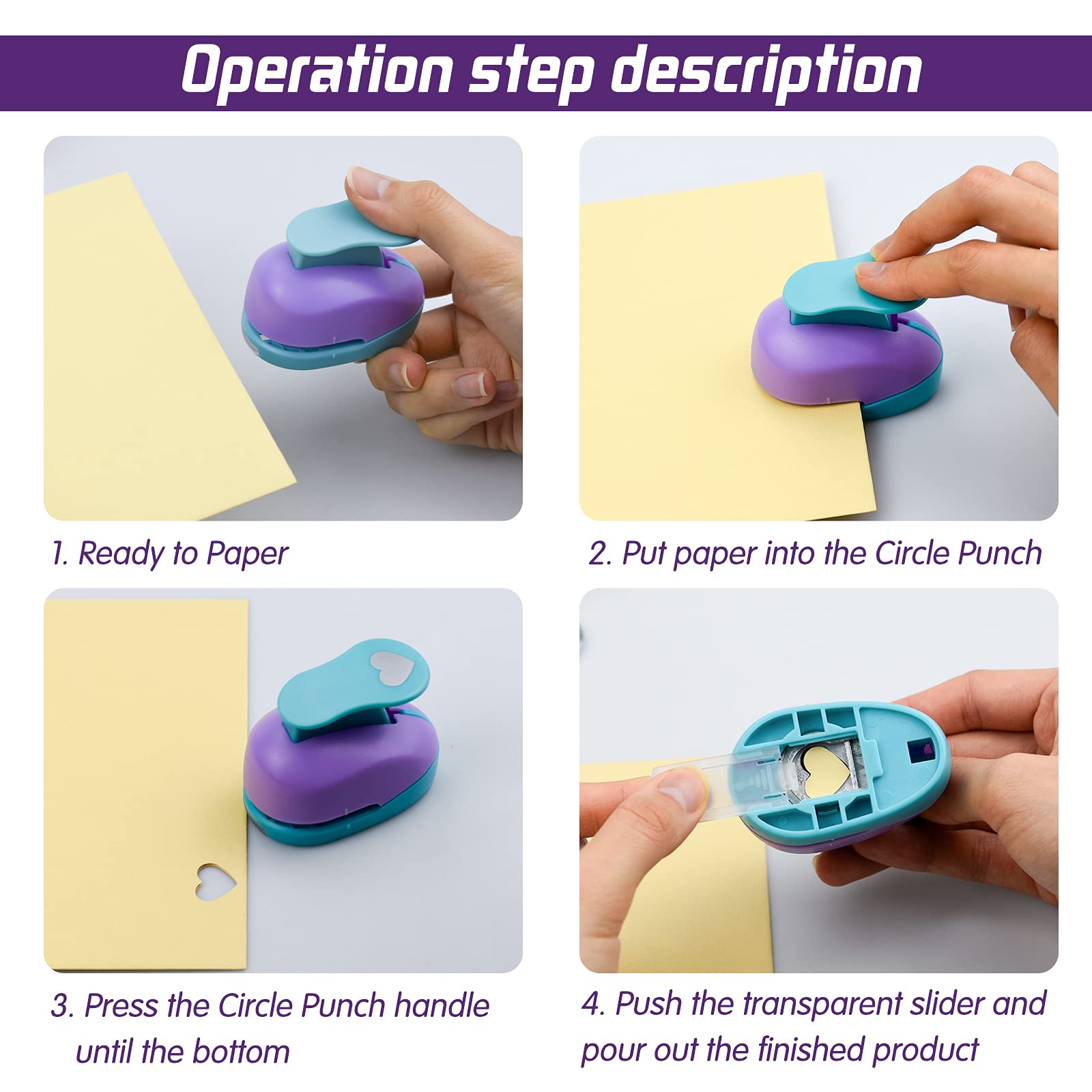 HAUSTGO Herz-Papierstanzer-Set – 5 Größen (0,95–5,1 Cm), Für Basteln, Karten & DIY-Alben