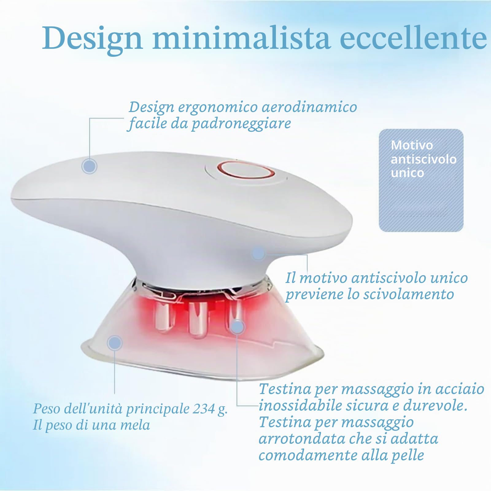 Massaggiatore Anticellulite EMS con Luce Rossa, Dispositivo di Coppettazione Elettrica per Viso e Corpo, Massaggiatore Rassodante Ricaricabile per Addome, Cosce, Braccia e Collo, Sculpiflex