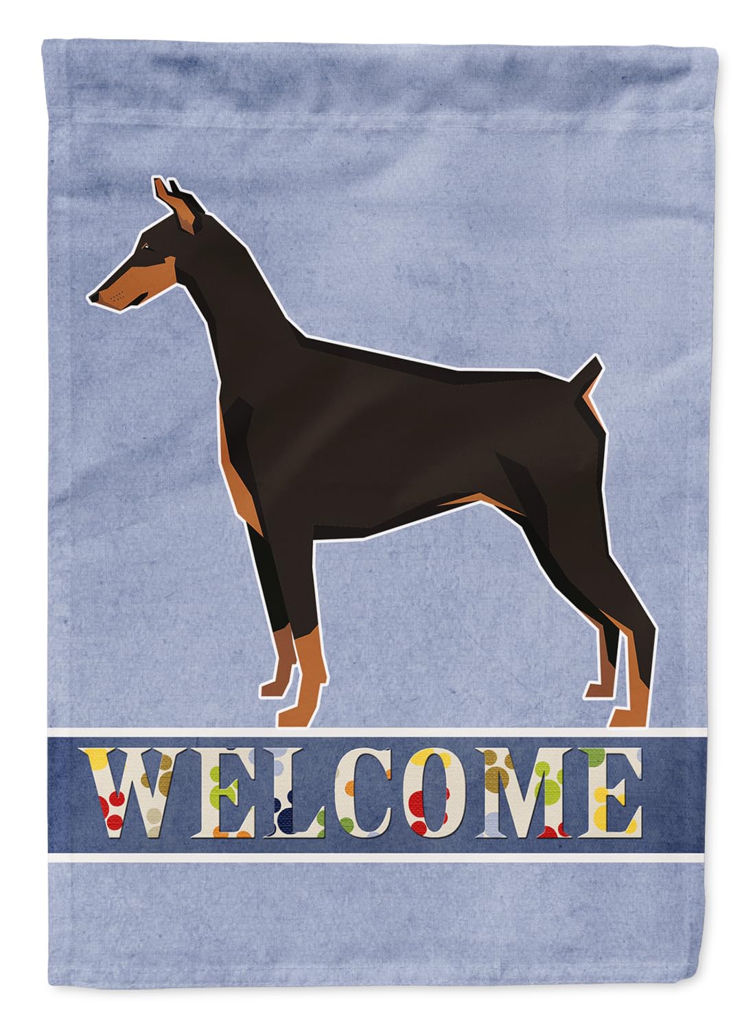 Doberman Pinscher Welcome Flag drapeau jardin multicolore CK3594GF