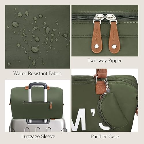 Miniatura 6 de printe 6 bolsas grandes para pañales con cambiador y 2 bolsas organizadas, bolsa para mamá para hospital con funda para chupete, correas, gancho