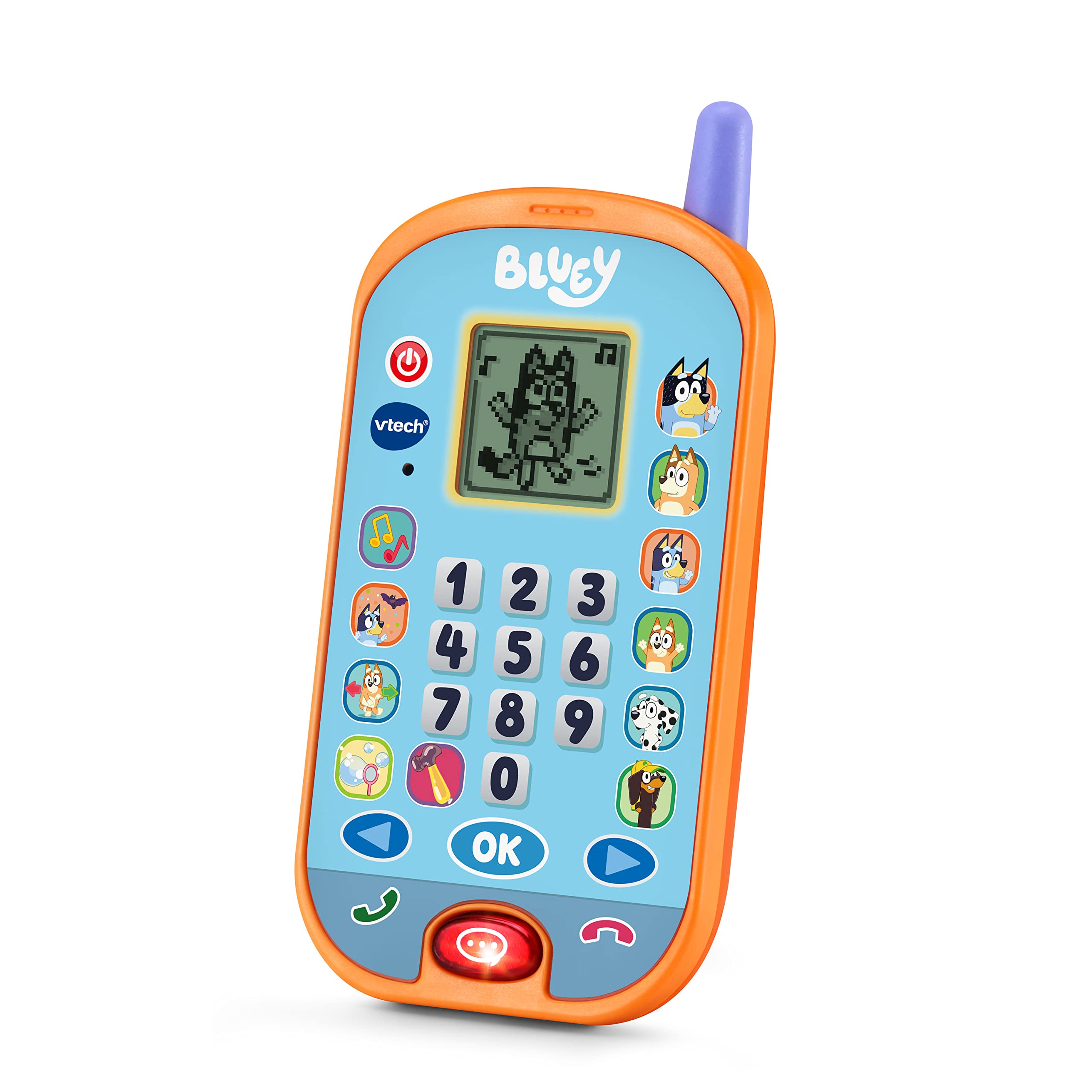 VTech - Bluey, Le Smartphone Éducatif, Téléphone Portable Enfant avec Écran Rétroéclairé, 4 Jeux, Jouet Interactif, Cadeau Enfant de 3 Ans à 7 Ans - Contenu en Français