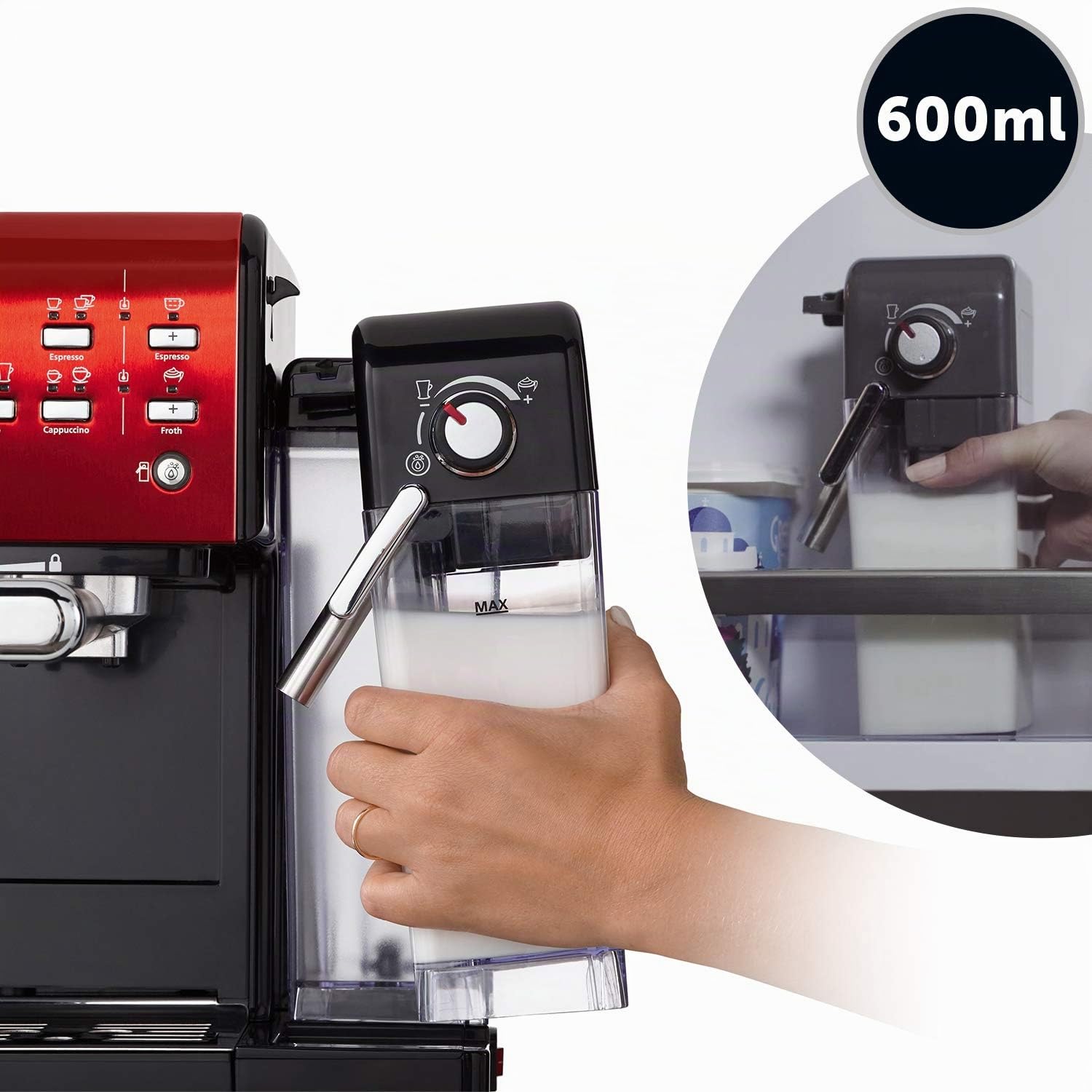 Breville Prima Latte II Espresso | Machine à latte & cappuccino | Pompe 15 bars professionnelle & mousseur de lait | Rouge [VCF109X]