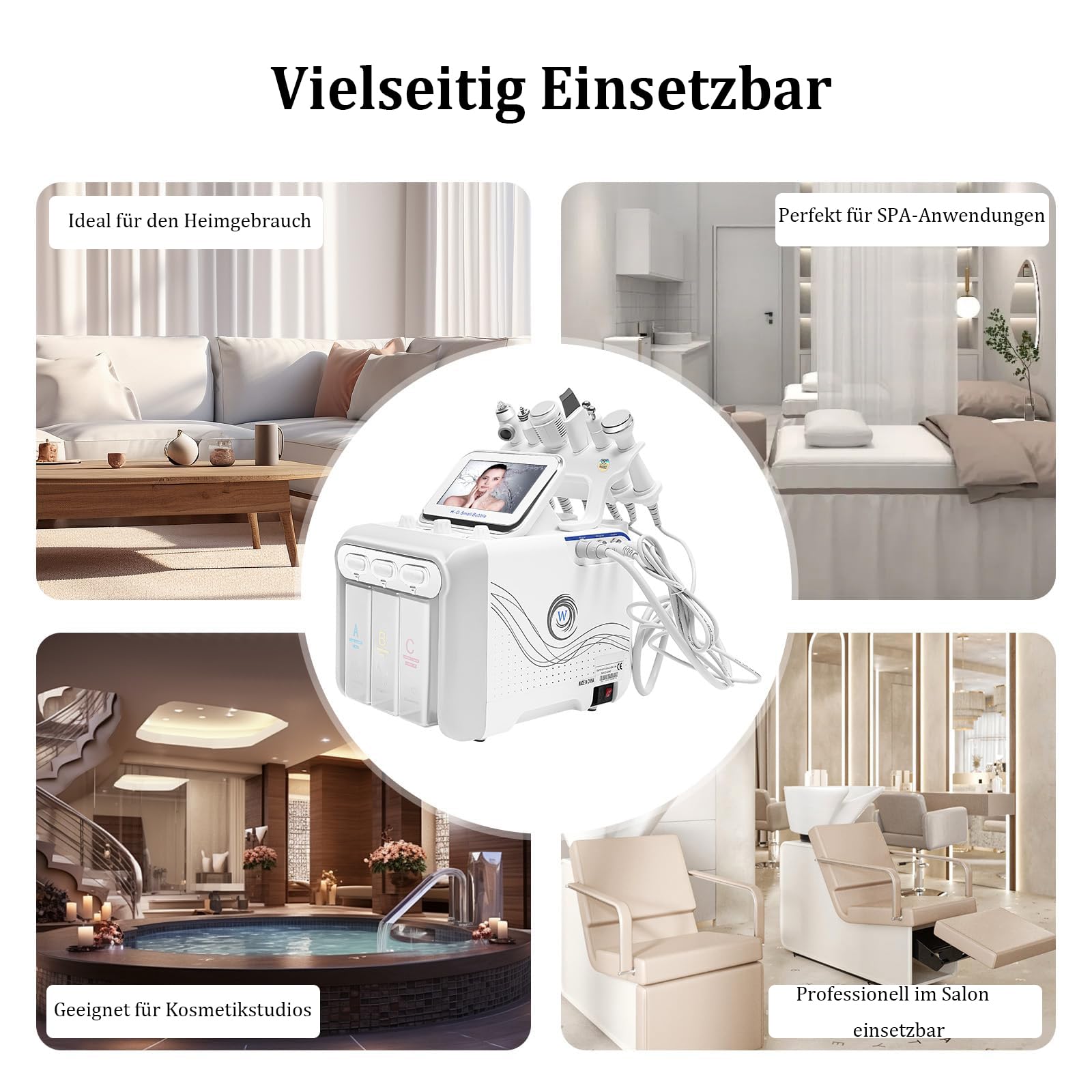 Hydrafacial Geraet Aquafacial 6 in 1 Microdermabrasion Porenreiniger Mitesserentferner Ultraschall Spray Kalthammer Wasserstoff Sauerstoff Hautpflegegeraet