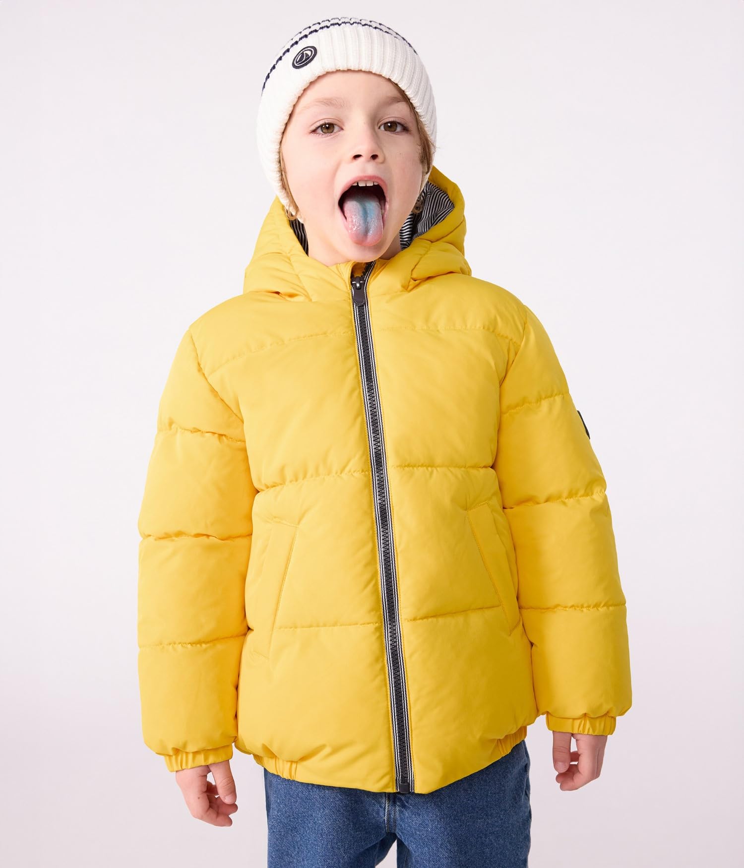 Petit Bateau Piumino Per Bambini Tinta Unita, Giallo, 12 Anni