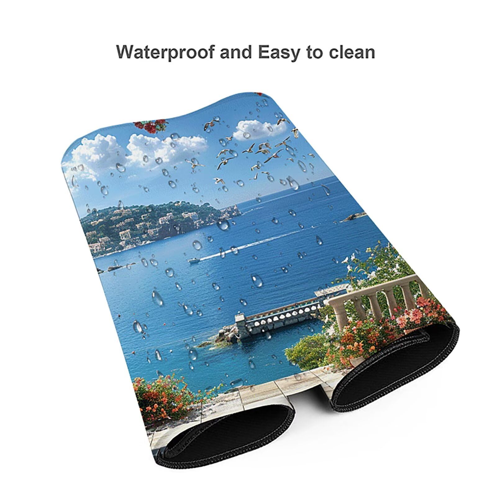 Paisaje Alfombrilla Ratón Gaming XXL 1500 x 800 mm, Alfombrilla Gaming Azul Mousepad con Base de Goma Antideslizante Impermeable Desk Mat para Teclado y Raton Accesorios Gaming, Regalos de Hombre N-4