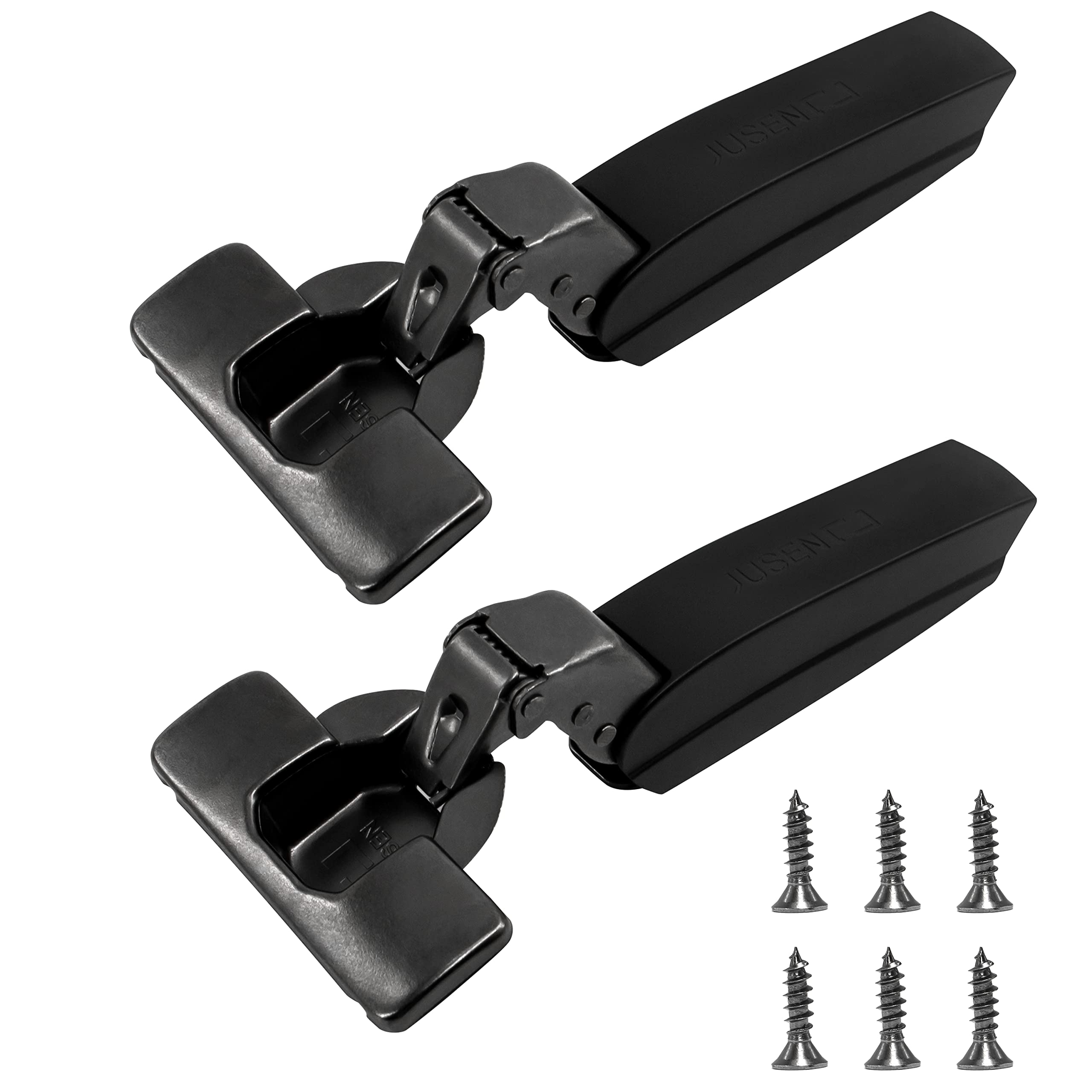 Lot De 2 Charnières D'armoire à Clipser – Charnières De Porte En Acier Inoxydable à Fermeture Douce, Plaques De Protection De Charnière Et Vis Incluses