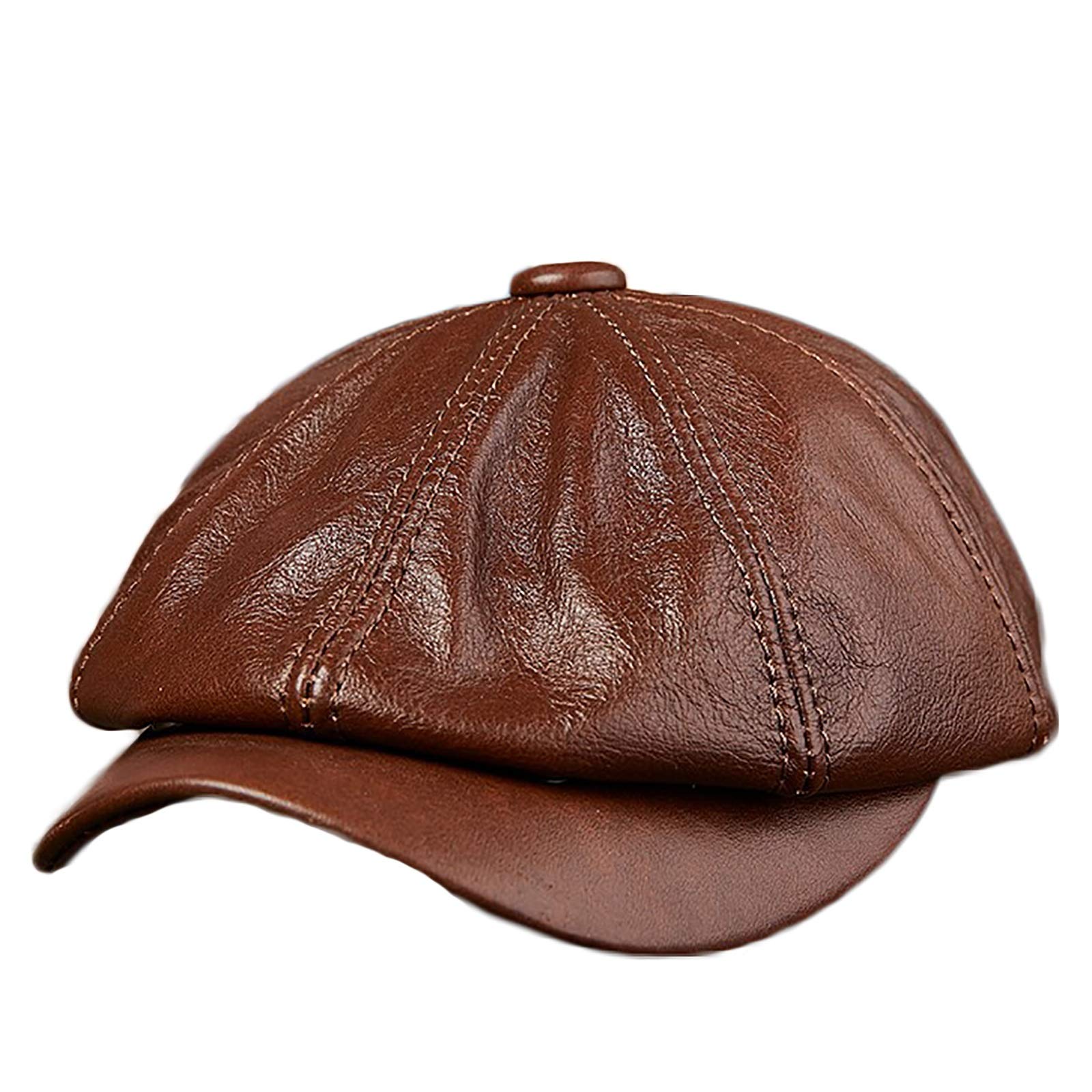 G&F Uomini Pelle Cappello Berretto Ivy Caps Pelle Bovina Cappello Strillone Autunno Inverno