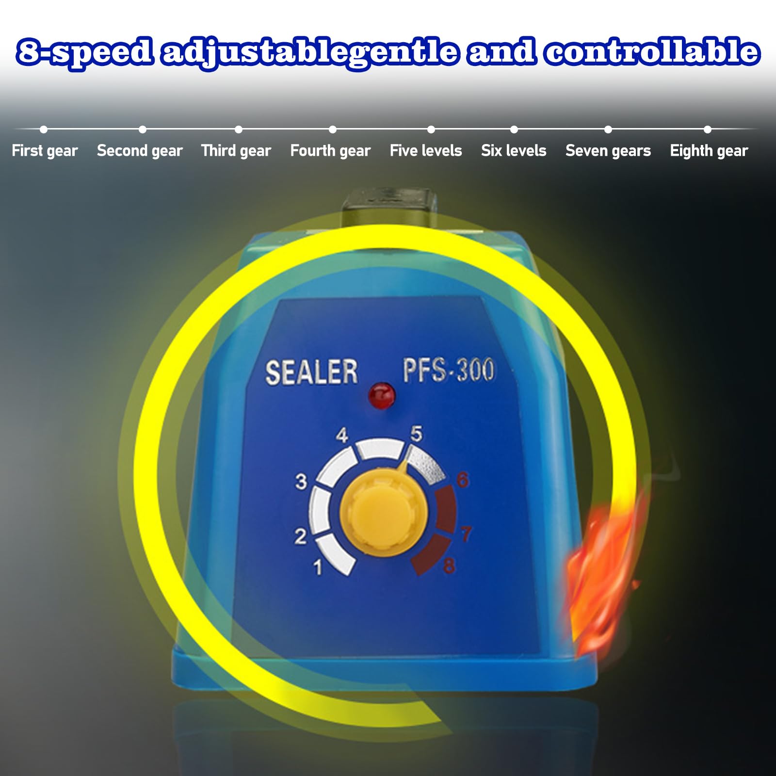 Thermoscelleuse Machine, Scelleuse Thermique, Soudeuse Sac Plastique avec Contrôle de Température à 8 Vitesses, Pour Sacs PP/PE (200 mm x 2 mm)