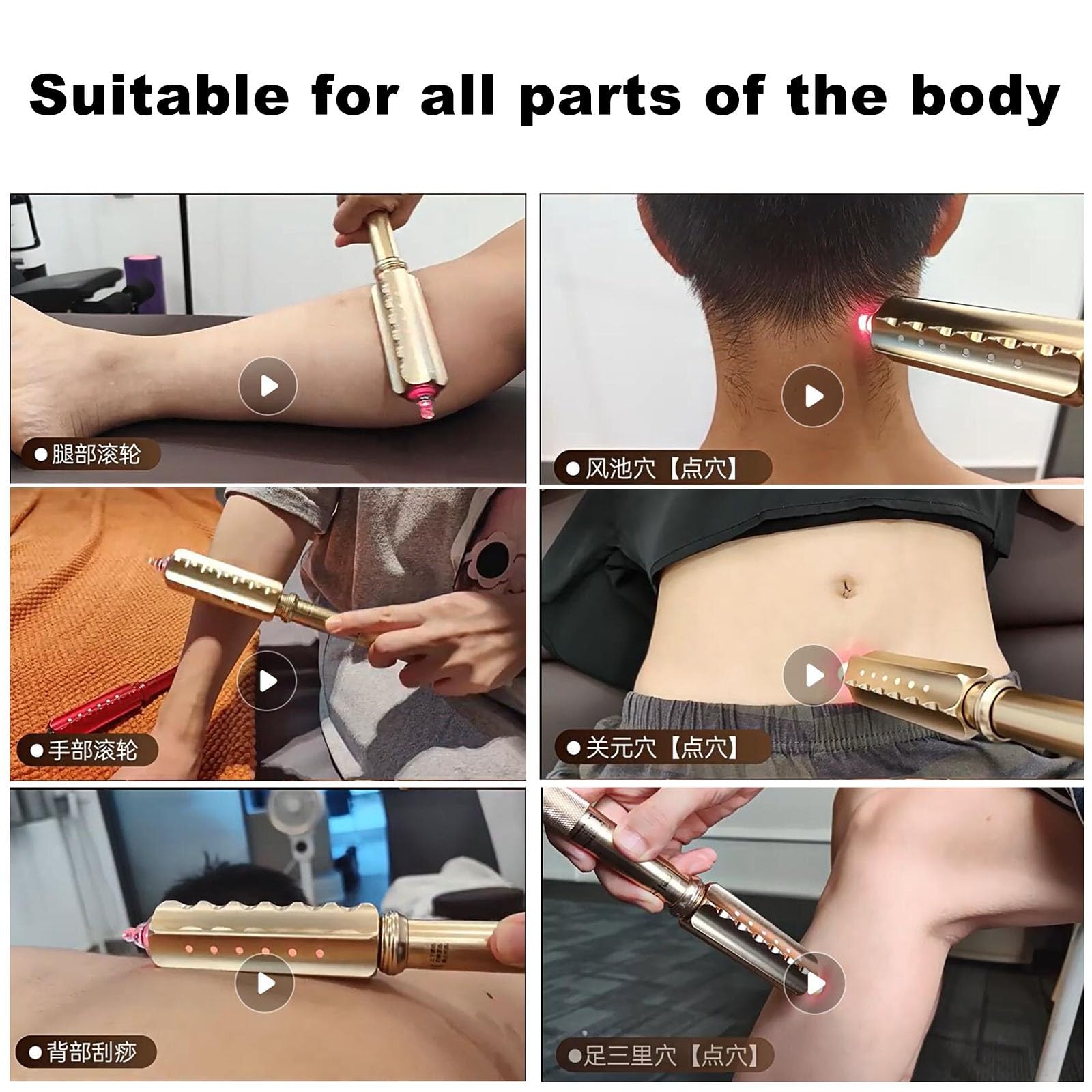 NICHOY Acupuncture Stick,Fascia Scraper,Fascia Knife,Muscle Scraper Tool Set,Suitable for Whole Body,Three-Speed Temperature Adjustment(G)