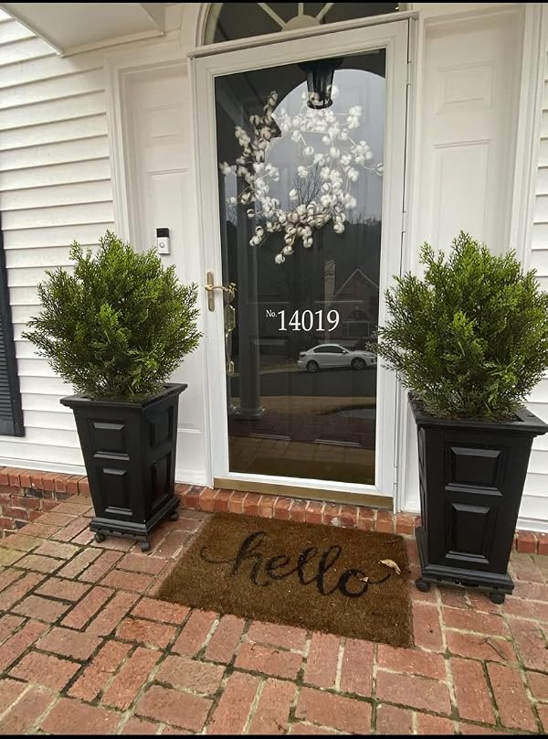 momoplant —33Inch/2.6 FT Outdoor Artificial Boxwood Garden Torch Shaped Topiary Tree Artificial Topiaries Bushes Potted Fake Plants Outdoor/Indoor Decor（Set of 2） by momoplant - Image 2