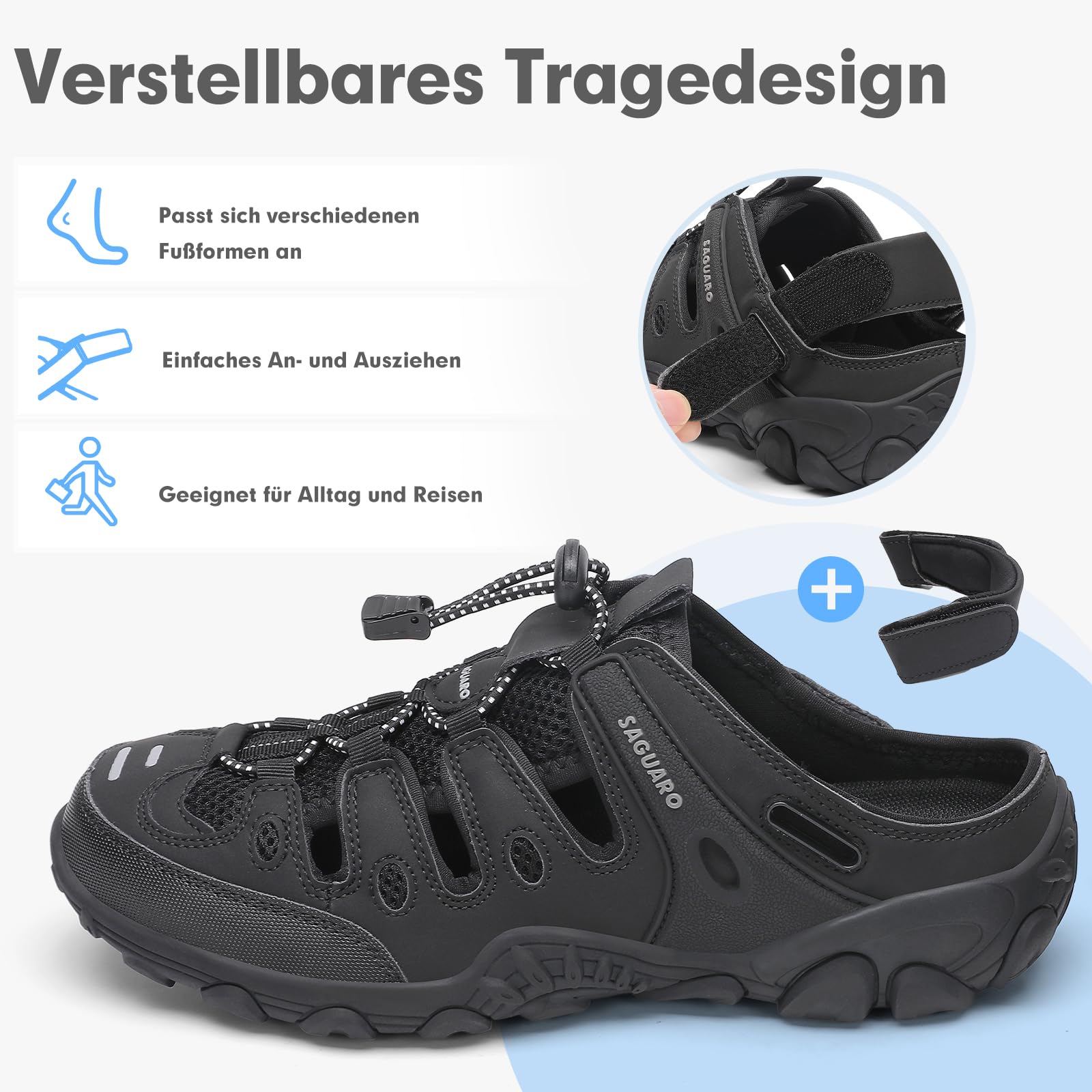 SAGUARO Herren Damen Sandalen Bequem Atmungsaktiv Outdoor Sport Trekking & Wandersandalen