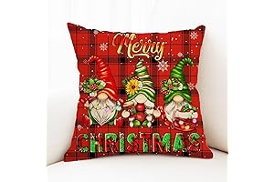 18x18 Inch Christmas Gnome Throw Pillow Cover
