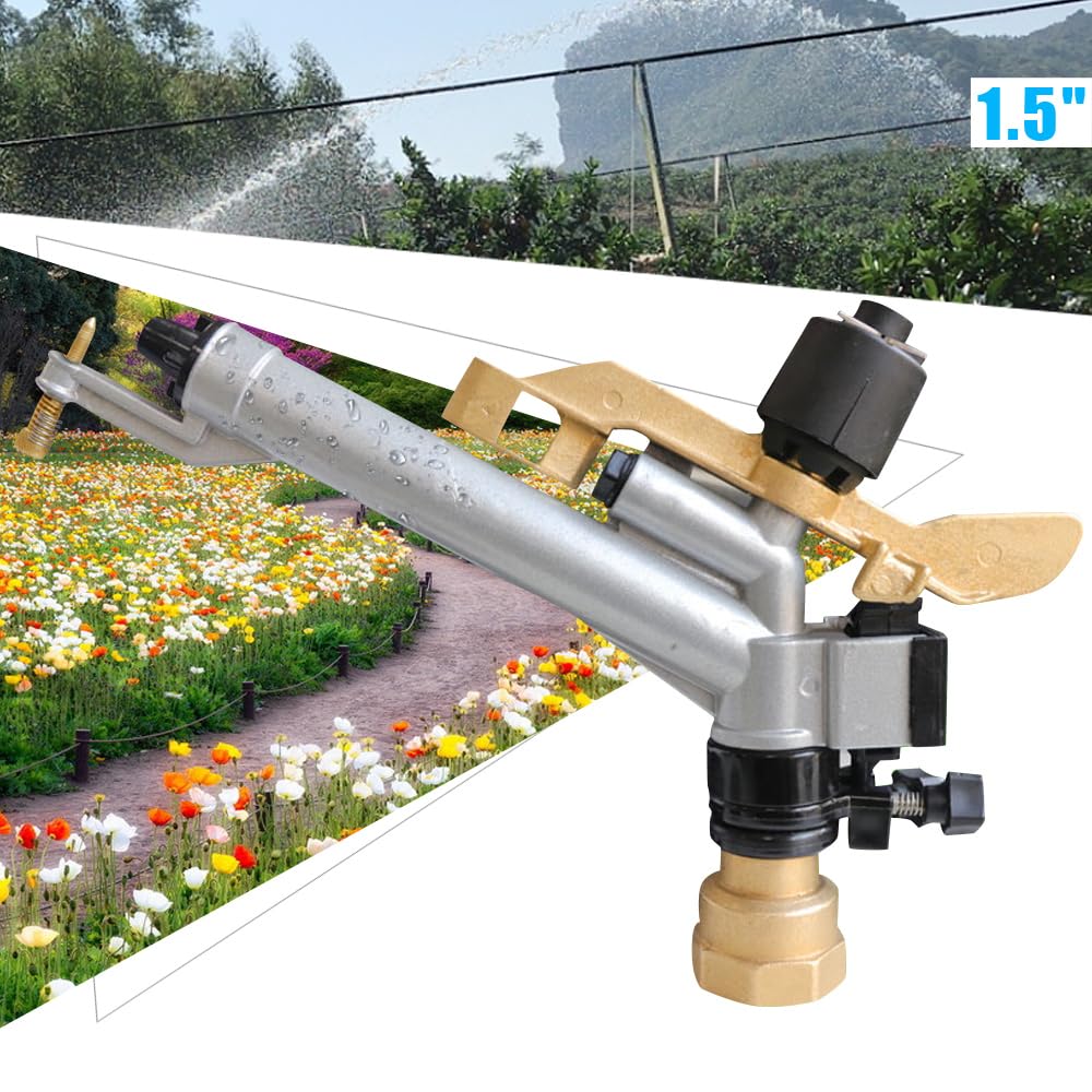 Zraszacz nawadniający w gospodarstwie rolnym, regulowany 360° zraszacz z dyszą, spray do nawadniania o dużej powierzchni 1-1/5.1 cm Npt gwint żeński do trawnika ogrodowego