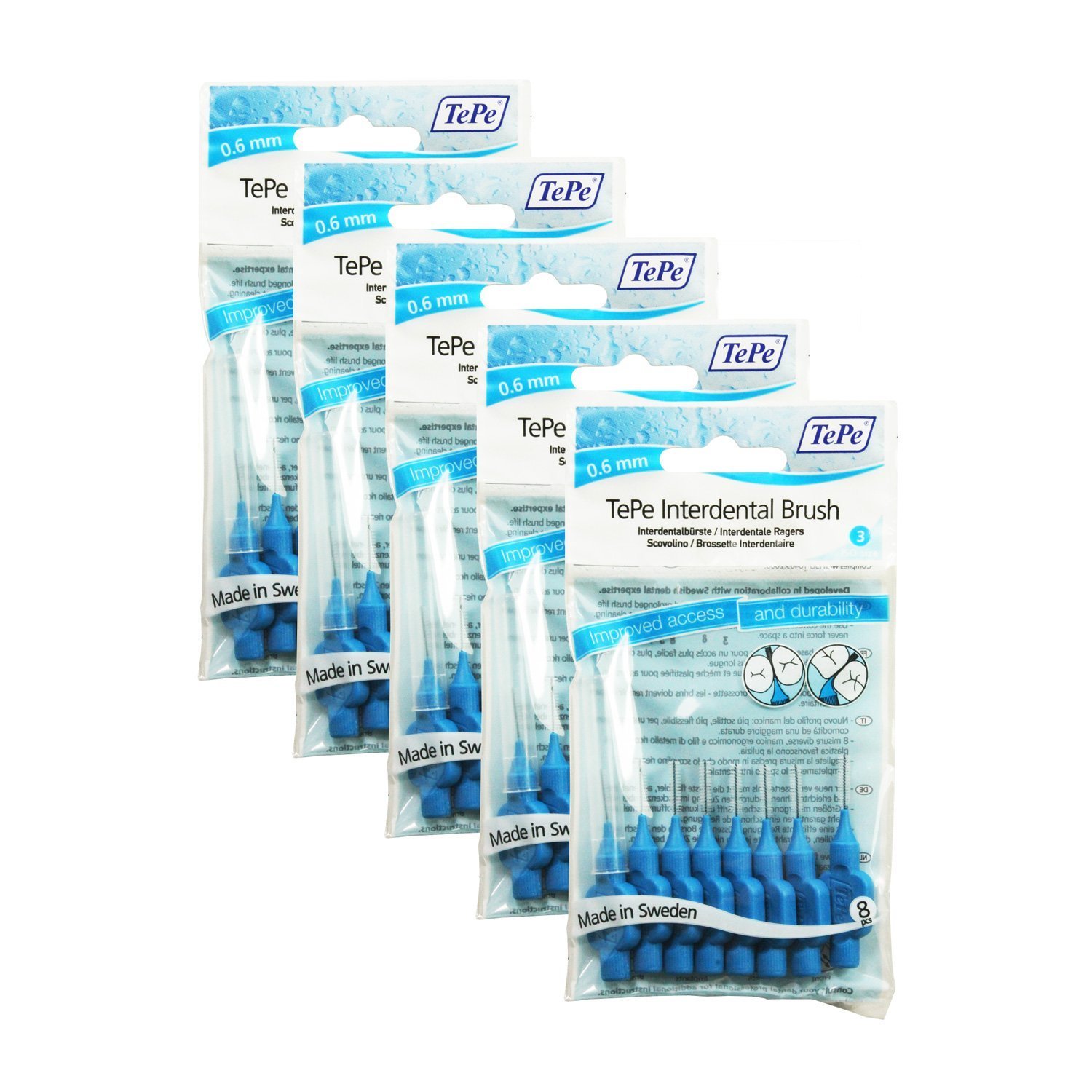 Brossettes interdentaires TePe bleu pour un sourire frais après chaque repas