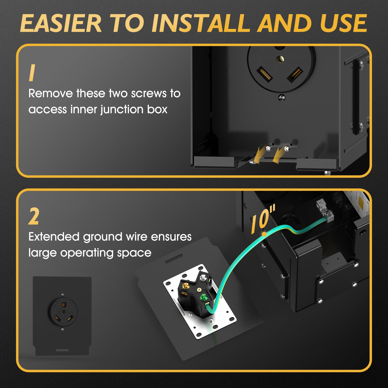 Snapklik.com : NEMA 14-50 Outlet Box, 50 Amp RV Plug, Weatherproof ...