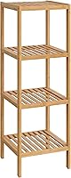 SONGMICS 4-Tier Bamboo Narrow Shelf UBCB54Y - Space-Saving Standing Rack for Bathroom, Kitchen, Entryway, Natural Bamboo