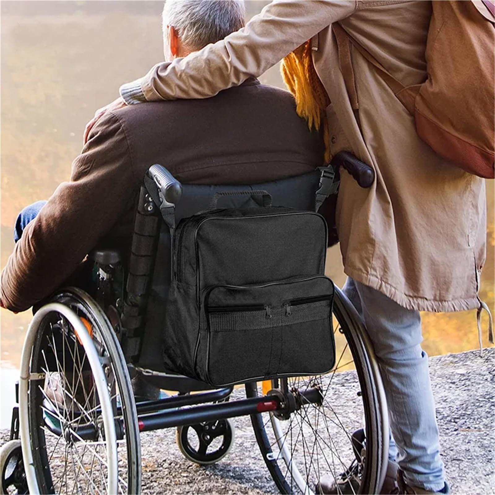 Bolsa Para Silla De Ruedas Bolsa trasera for silla de ruedas, bolsa de almacenamiento impermeable, bolsa de transporte de gran capacidad, mochila, bolsa colgante for Scooter de movilidad, bolsa de com