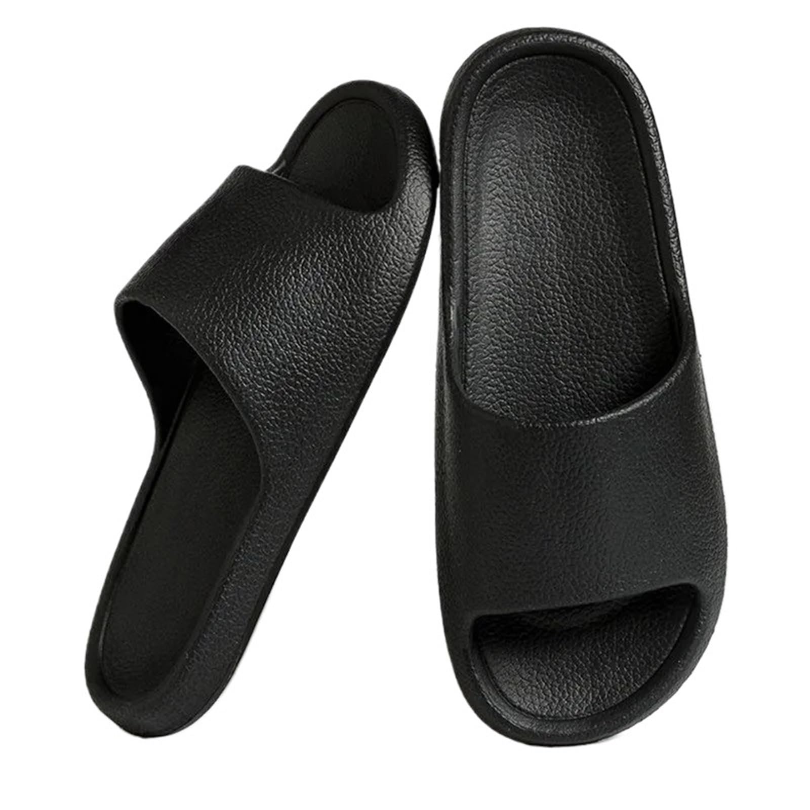 ERHTGUO Women Soft Sole Thick Platform Sandals Summer EVA Non Slip Flip Flops Comfortable Casual Footwear(A-Black,42-43)