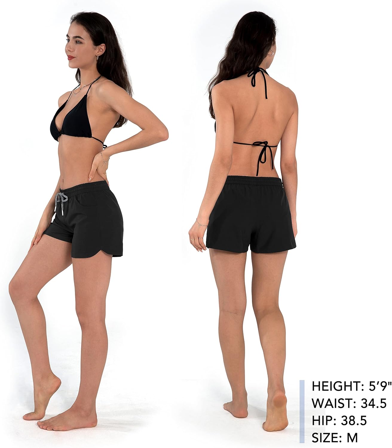 Actleis Womens Swim Shorts UPF50+ Board Shorts Quick Dry Beach Shorts Drawstring Sports Summer Bottom - Image 3