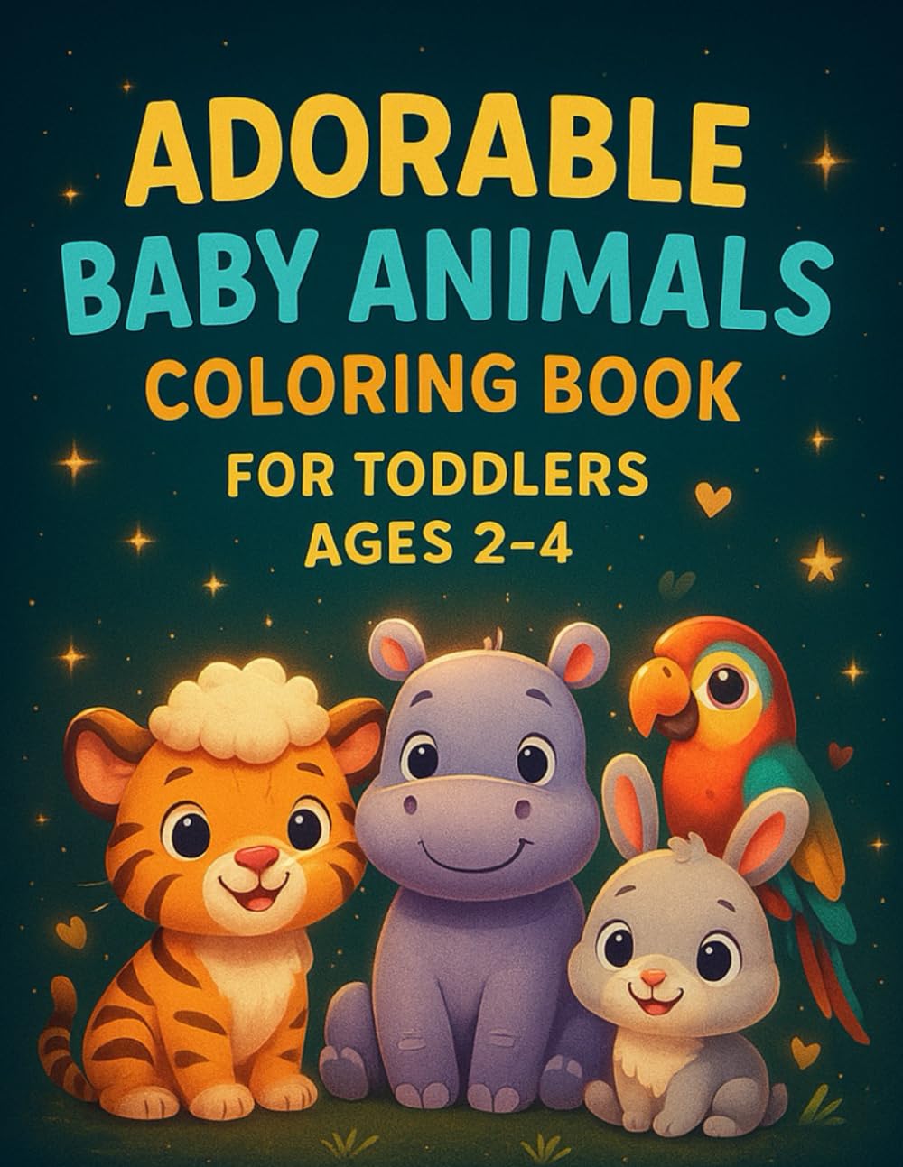 Adorable Baby Animals Coloring Book for Toddlers Ages 2–4: Simple, Big, Easy-to-Color Animal Pages for Little Hands