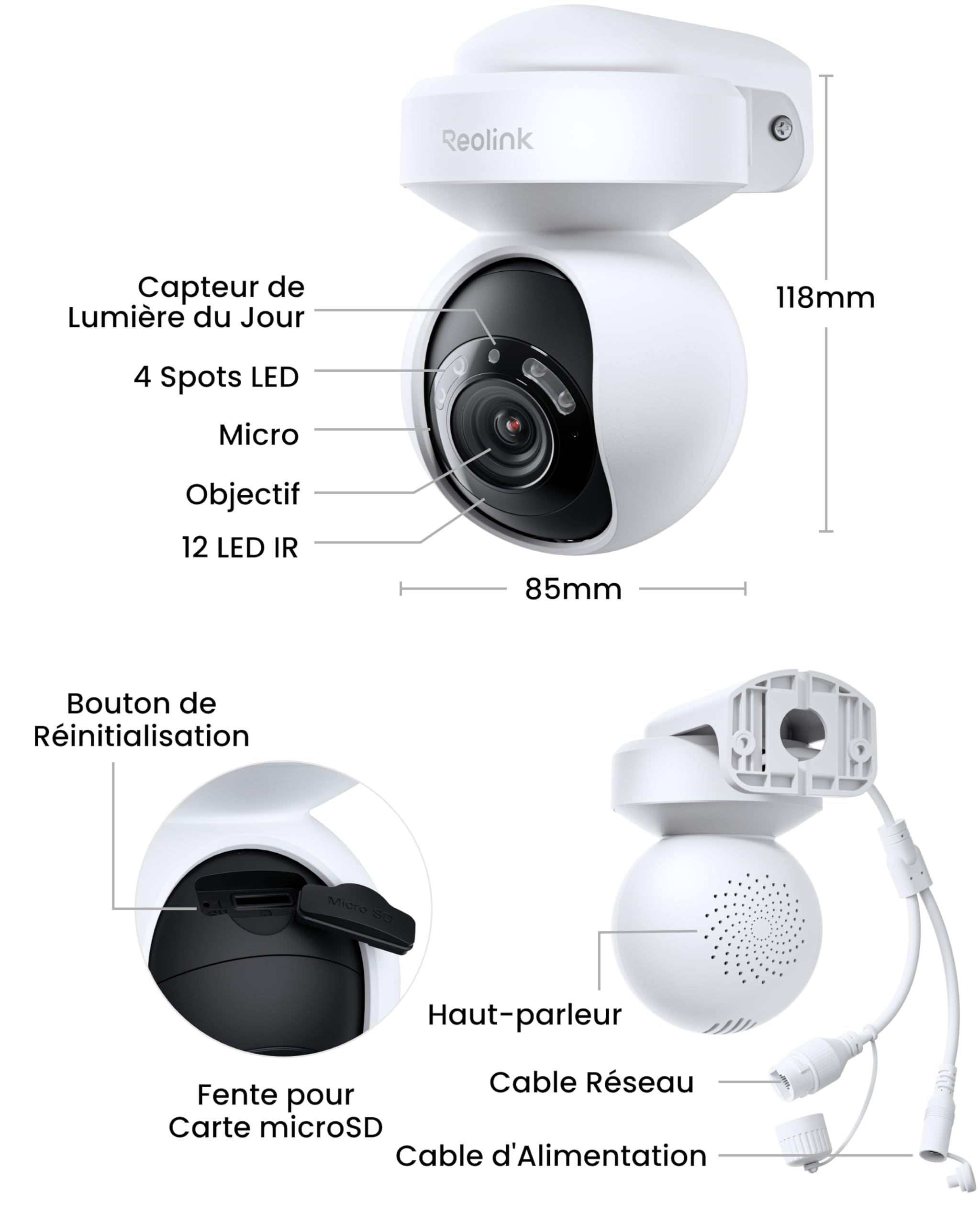 Reolink 4K Wi-Fi Überwachungskamera Aussen, E1 Outdoor Pro(Generalüberholt)