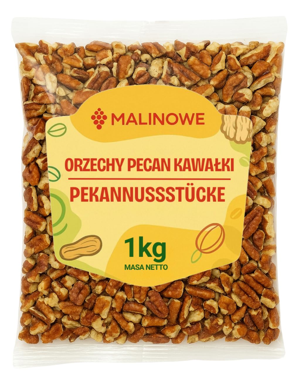 Malinowe PEKANNÜSSE STÜCK 1kg Stücke Nüsse