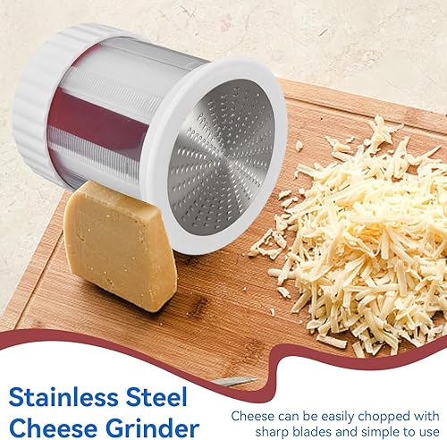 Miniatura 2 de Rallador de queso para cocina, ralladores de mantequilla de acero inoxidable, rallador cilíndrico de mano para frutas y verduras, triturador de