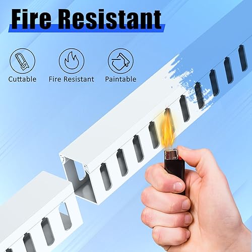 Miniatura 5 de Conducto de cable de canal de cableado de ranura abierta, canal de gestión de cables de 123 pulgadas, canal de cable de escritorio, gestión de