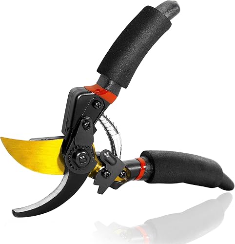 Eewudwok Tijeras de podar de jardín para jardinería resistentes, cortasetos de acero de alto carbono con resorte de compresión y bloqueo de
