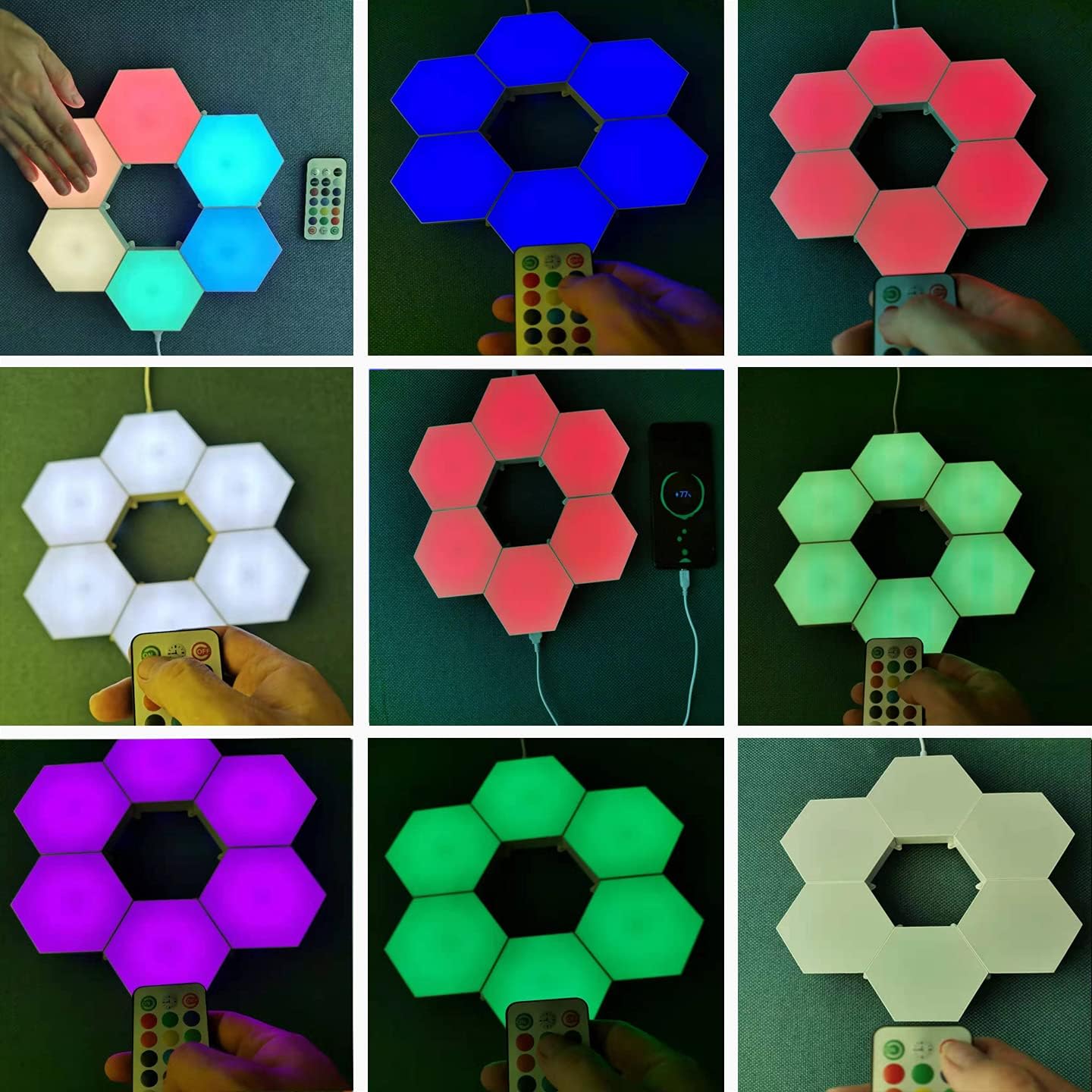 Gеt Dіѕсоunt 70% Prісе Remote Control Wall Light Wall lamp Touch Lamps Smart lamp Gaming Lights Modular Hexagon Lights Honeycomb Light (6 Pack Multi)