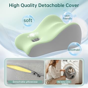 Ergonomic Memory Foam Wedge Pillow, Intimacy Couples Pillow- Green