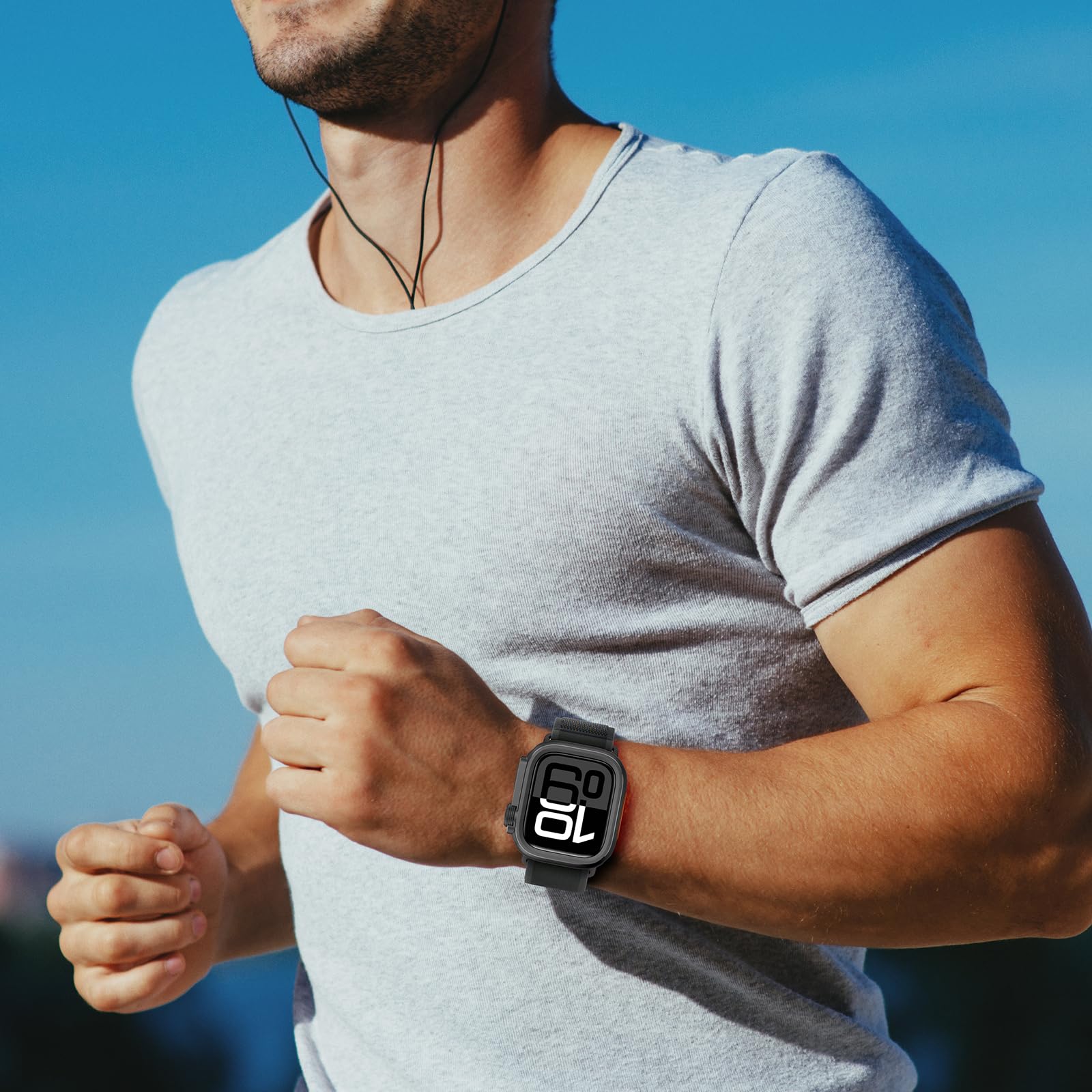 Amizee 2 in 1 Metallo Cover Compatibile con Apple Watch Serie 11/10 46mm, Rigida PC Anti-Graffio Metallo Cornice con Copertura Posteriore Protezione Custodia per iWatch 46mm, Nero