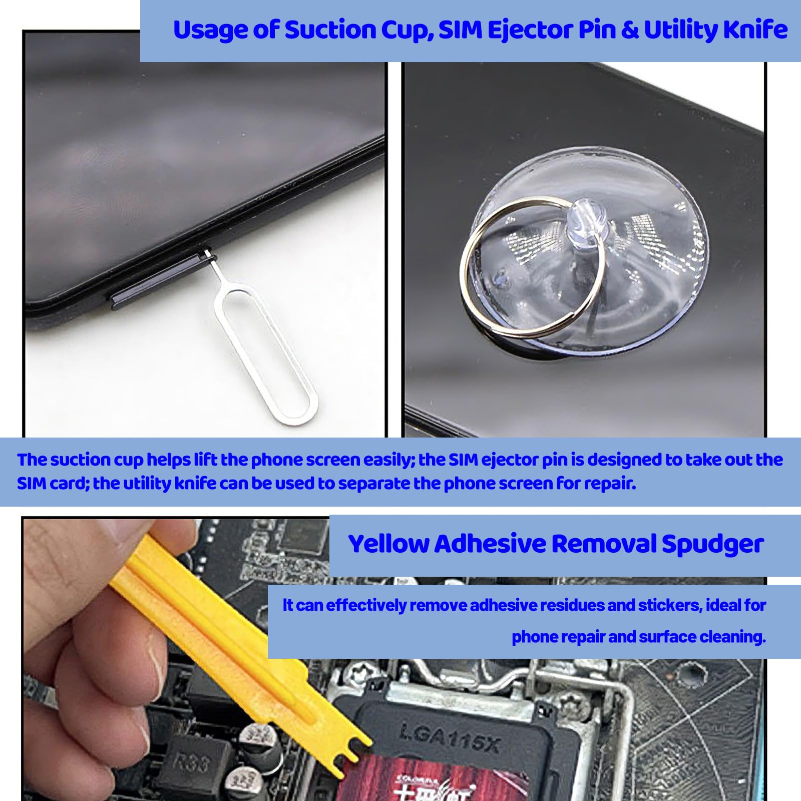 Kit di riparazione professionale per elettronica, 42 pezzi, con spudger in acciaio e fibra di carbonio, pinzette antistatiche e 13 cacciaviti per cellulare, laptop, tablet (nero)
