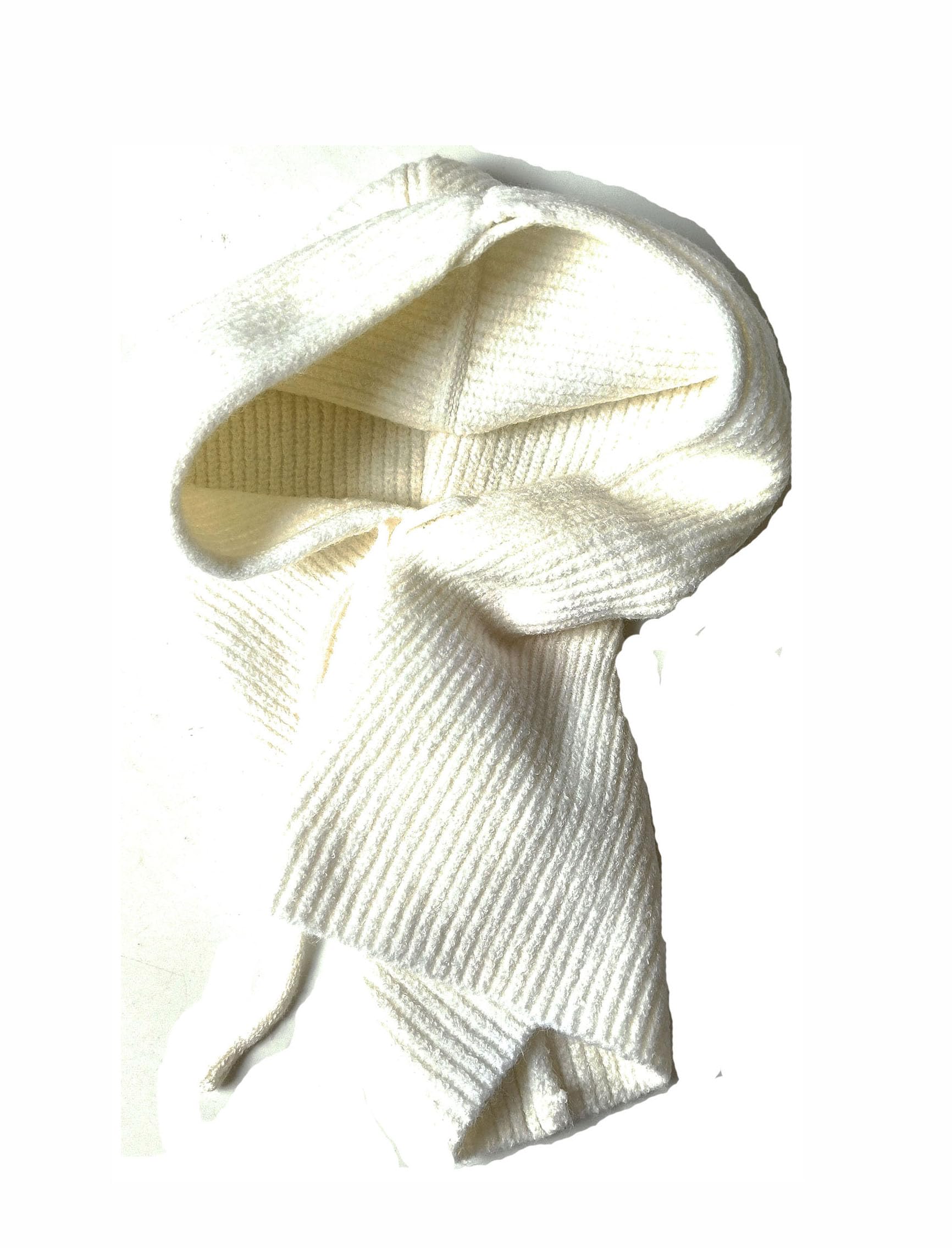 KGM Accessories New Knitted Soft Cashmere Feel Balaclava Hood Women Men Balaclava hat Winter Beanie ski (White)